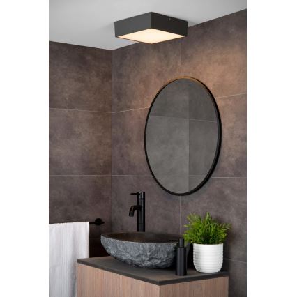 Lucide 27816/10/29 - Plafonnier salle de bain ROXANE LED/12W/230V 24x24 cm IP54 anthracite