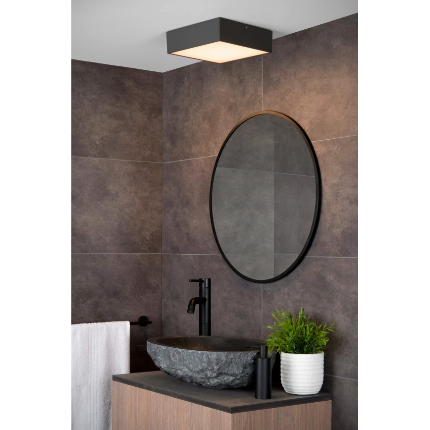 Lucide 27816/10/29 - Plafonnier salle de bain ROXANE LED/12W/230V 24x24 cm IP54 anthracite