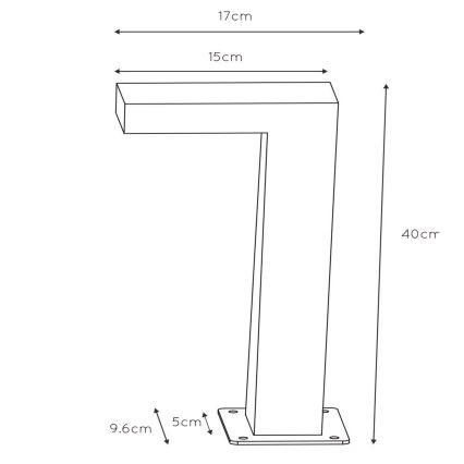 Lucide 28851/40/30 - Lampe extérieure TEXAS LED/8W/230V noir 40 cm IP54