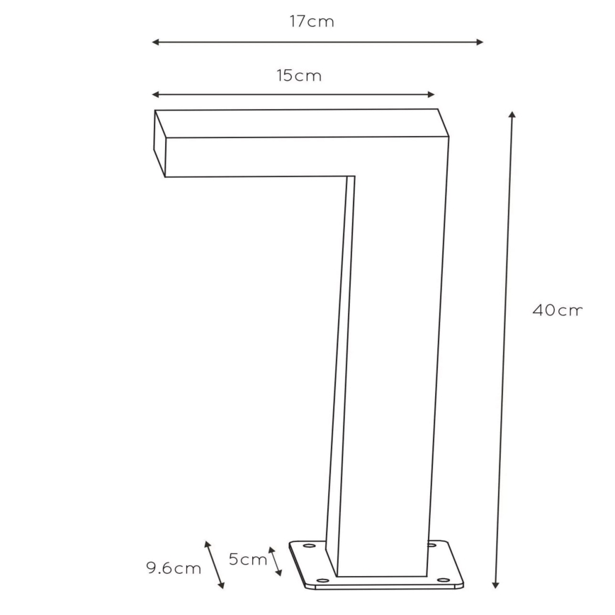 Lucide 28851/40/30 - Lampe extérieure TEXAS LED/8W/230V noir 40 cm IP54