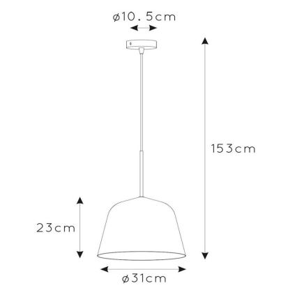 Lucide 30482/31/44 - Suspension filaire MISHA 1xE27/60W/230V orange