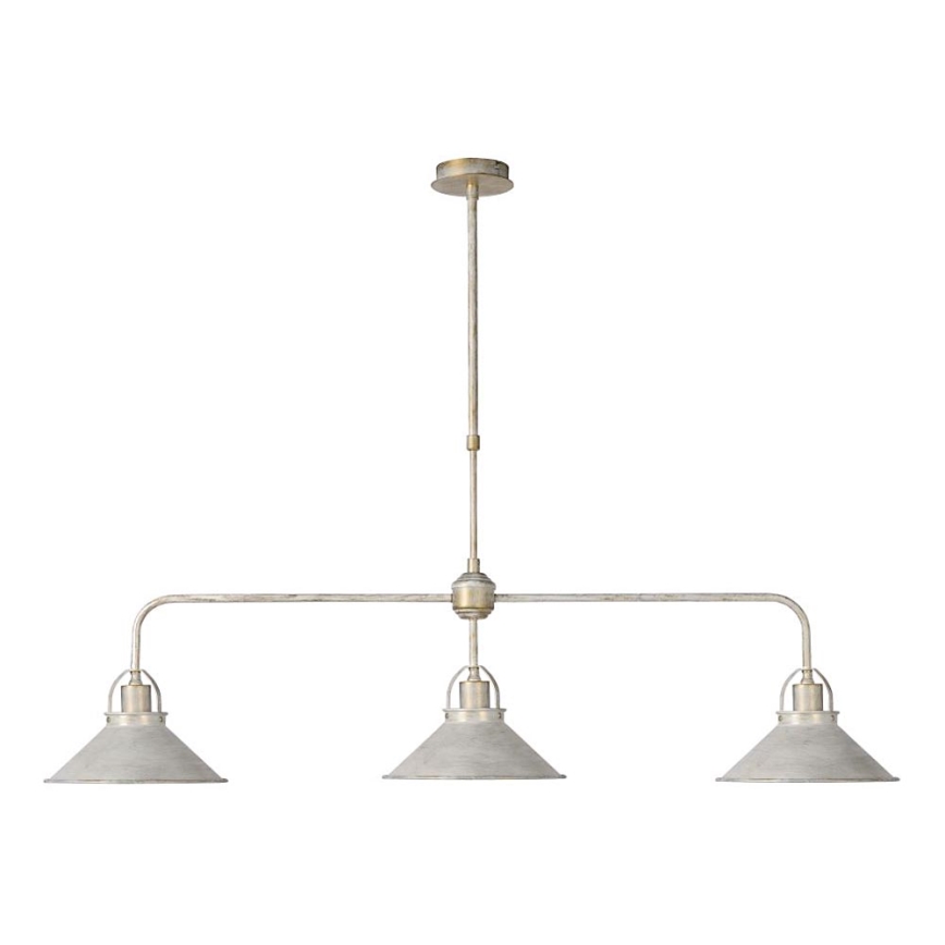 Lucide 31320/03/21 - Lustre avec tige BERKLEY 3xE27/60W/230V blanc patine