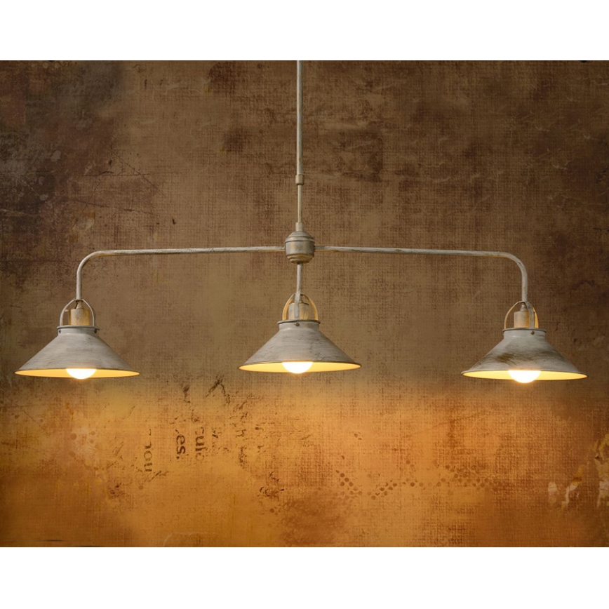 Lucide 31320/03/21 - Lustre avec tige BERKLEY 3xE27/60W/230V blanc patine