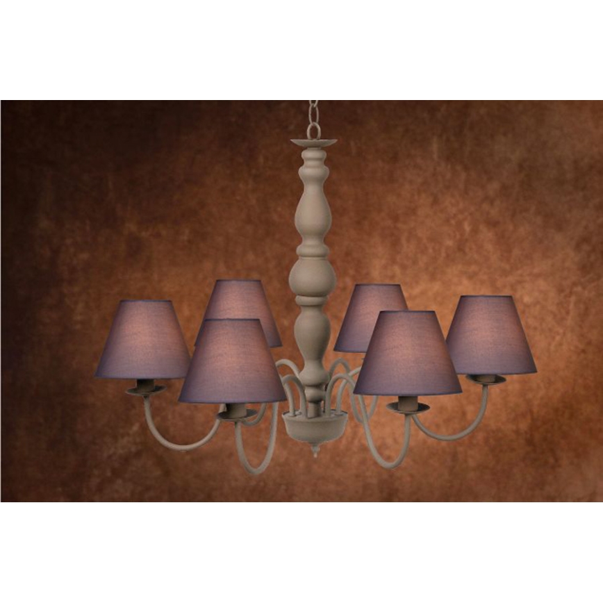Lucide 31333/06/41 - Lustre avec chaîne CAMPAGNE 6xE14/40W/230V gris