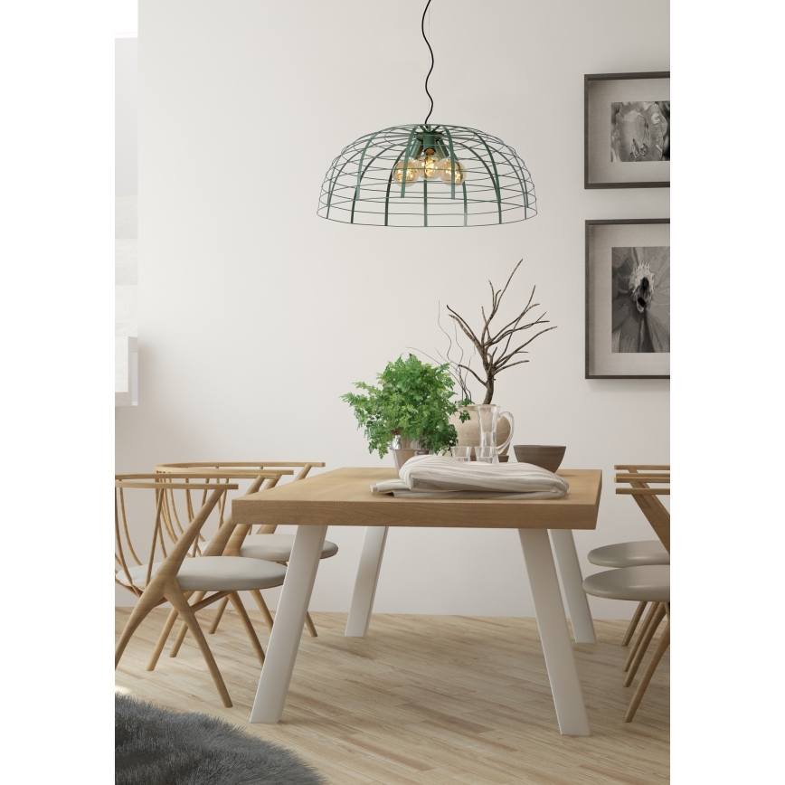 Lucide 45449/76/37 - Suspension filaire ELODIE 3xE27/40W/230V turquoise