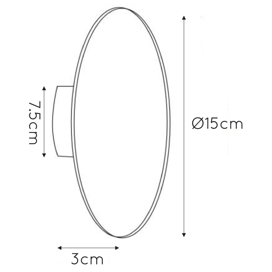 Lucide 46201/06/30 - Applique murale EKLYPS LED/7W/230V noire