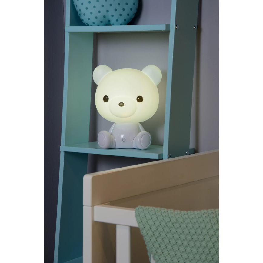 Lucide 71590/03/31 - Veilleuse LED enfant à intensité variable DODO LED/3W/230V ours blanc