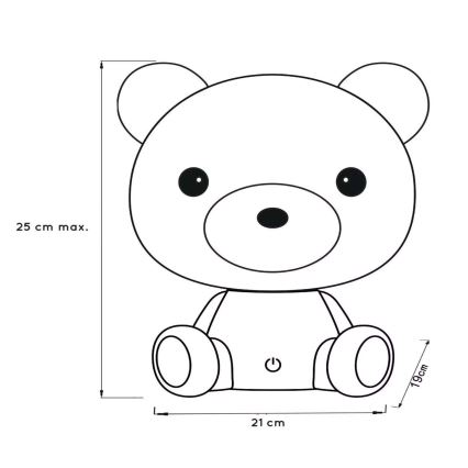Lucide 71590/03/31 - Veilleuse LED enfant à intensité variable DODO LED/3W/230V ours blanc