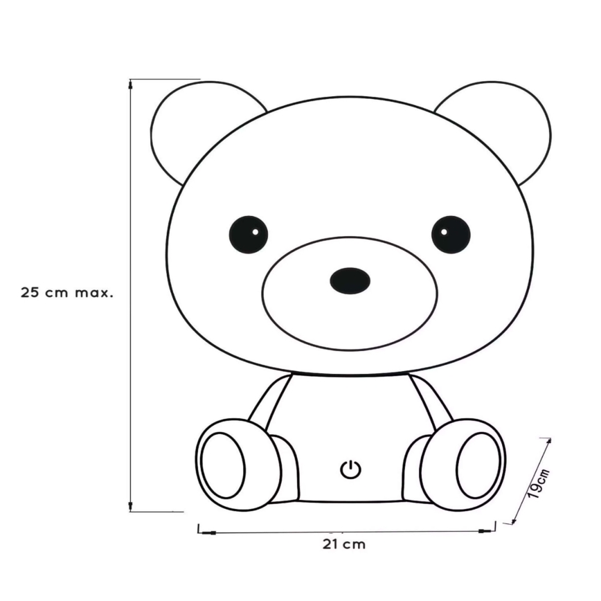 Lucide 71590/03/31 - Veilleuse LED enfant à intensité variable DODO LED/3W/230V ours blanc