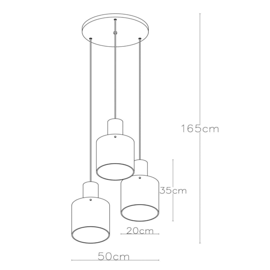 Lucide 74405/13/62 – Suspension filaire TOLEDO 3×E27/40W/230V