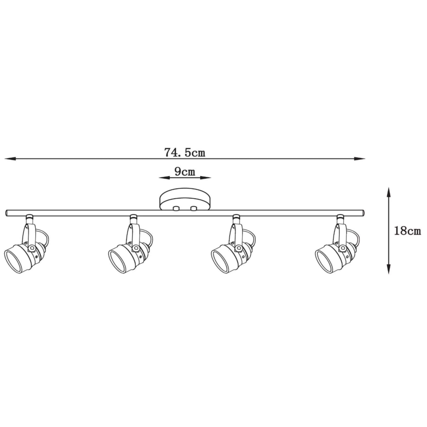 Lucide 77974/20/17 - Spot LED CIGAL 4xGU10/5W/230V cuivre