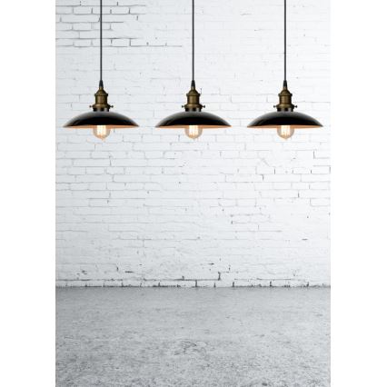 Lucide 78310/32/30 - Suspension BISTRO 1xE27/60W/230V noir