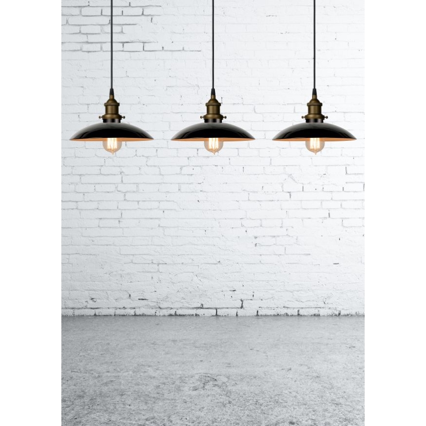 Lucide 78310/32/30 - Suspension BISTRO 1xE27/60W/230V noir