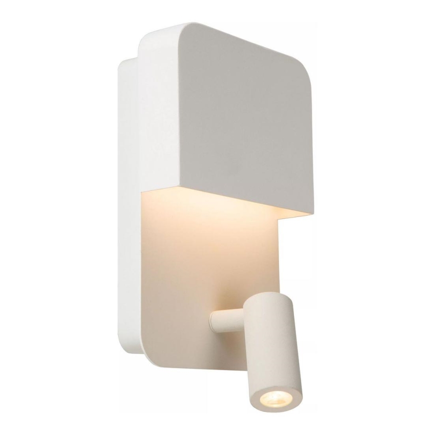 Lucide 79200/08/31 - Applique murale BOXER LED/5W/230V + LED/5W USB blanc