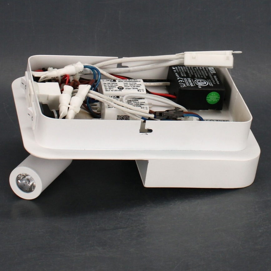 Lucide 79200/08/31 - Applique murale BOXER LED/5W/230V + LED/5W USB blanc