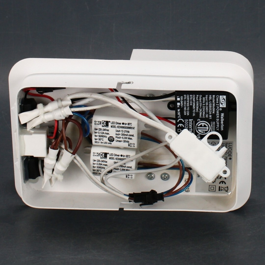 Lucide 79200/08/31 - Applique murale BOXER LED/5W/230V + LED/5W USB blanc