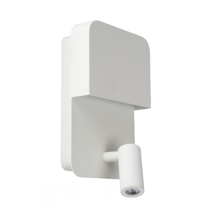 Lucide 79200/08/31 - Applique murale BOXER LED/5W/230V + LED/5W USB blanc