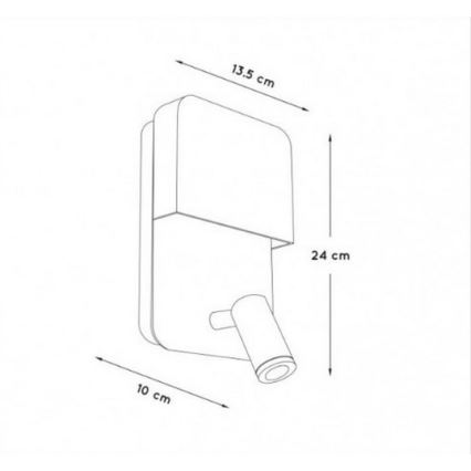 Lucide 79200/08/31 - Applique murale BOXER LED/5W/230V + LED/5W USB blanc