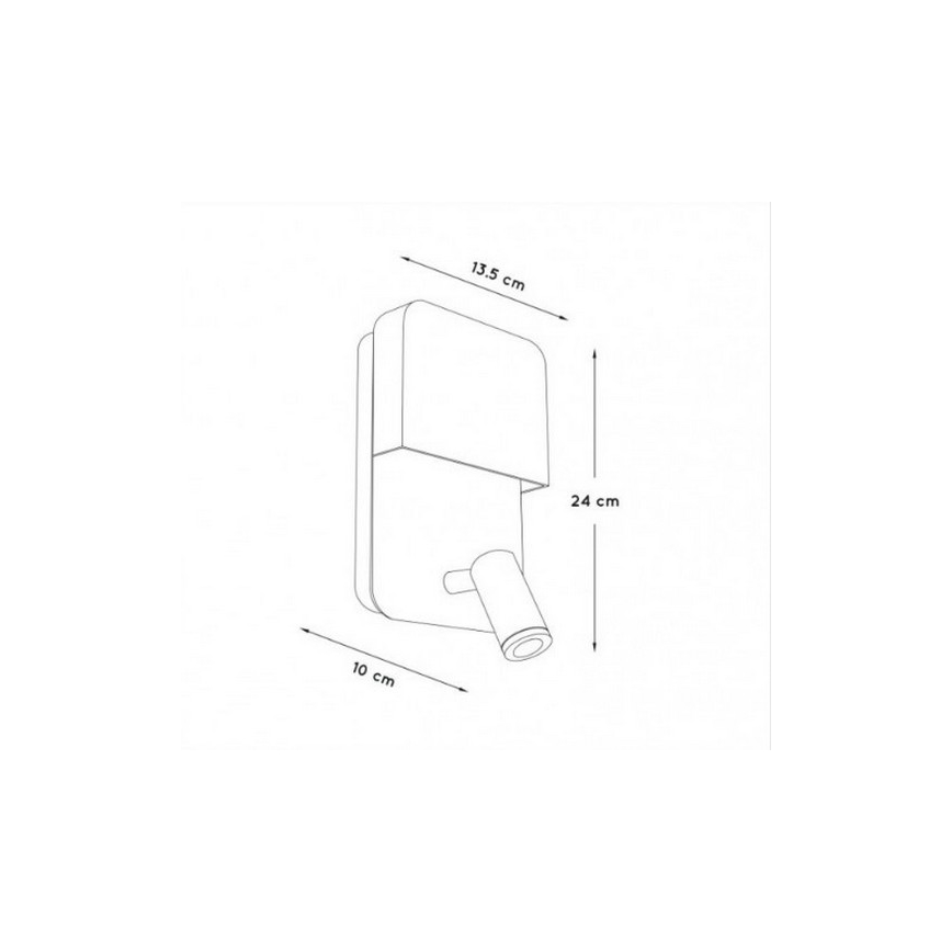 Lucide 79200/08/31 - Applique murale BOXER LED/5W/230V + LED/5W USB blanc
