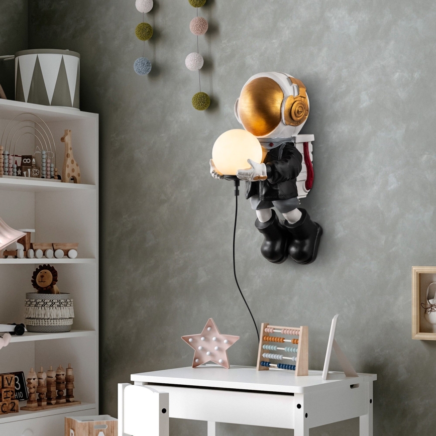 Lumière murale pour enfants ASTRONAUT 1xE14/40W/230V, cuivre
