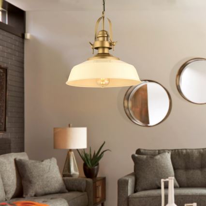 Lumière suspendue MONZA 1xE27/40W/230V 35 cm crème/bronze