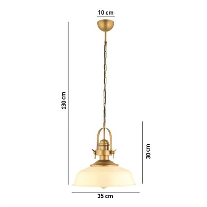 Lumière suspendue MONZA 1xE27/40W/230V 35 cm crème/bronze