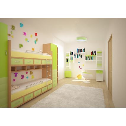 Plafonnier à intensité variable GALAXY KIDS LED/24W/230V 3000-6500K points vert/blanc + télécommande