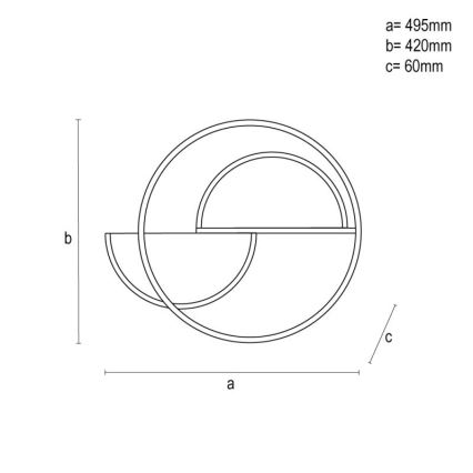 Plafonnier à intensité variable LED/70W/230V 3000-6500K blanc/noir + télécommande