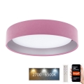 Luminaire à intensité variable SMART GALAXY LED/24W/230V d. 45 cm 2700-6500K Wi-Fi Tuya rose/argenté + Télécommande