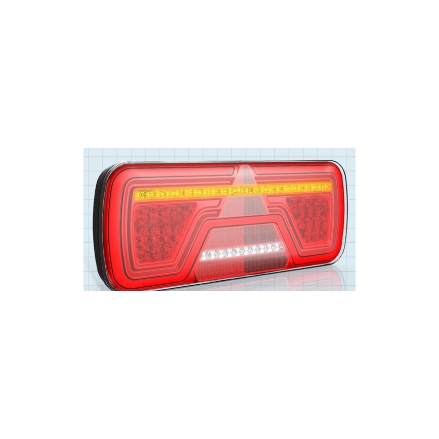 Luminaire combiné avec clignotant dynamique LED/10-30V IP67 droit