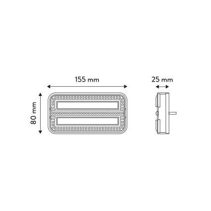 Luminaire combiné avec clignotant dynamique LED/12-24V IP65