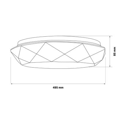 Luminaire de salle de bain à intensité variable GALAXY LED/72W/230V d. 49 cm 3000-6000K IP44 + télécommande
