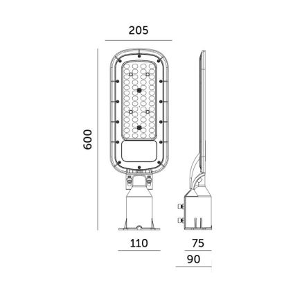Luminaire de voirie LED BRELUXO LED/200W/230V 4000K IP65