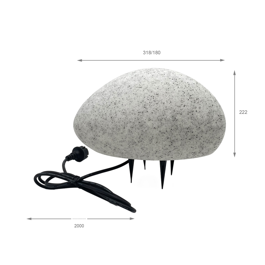 Luminaire décoratif d'extérieur LUMISTONE 1xE27/15W/230V IP65 Ø 31,8 cm