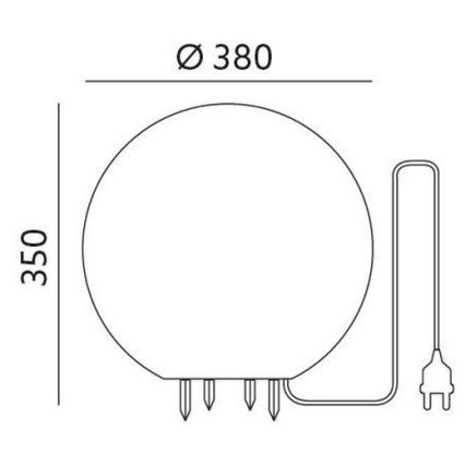 Luminaire décoratif extérieur GARDEN BALL 1xE27/40W/230V IP65 d. 38 cm