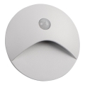 Luminaire d'escalier LED avec détecteur de mouvement et capteur crépusculaire EXIN LED/2,5W/230V 3000K IP65 blanc rond