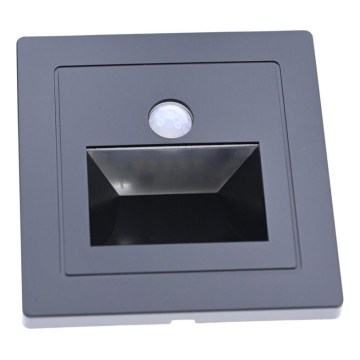 Luminaire d'escalier LED avec détecteur de mouvement et capteur crépusculaire LED/3W/230V 6000K noir