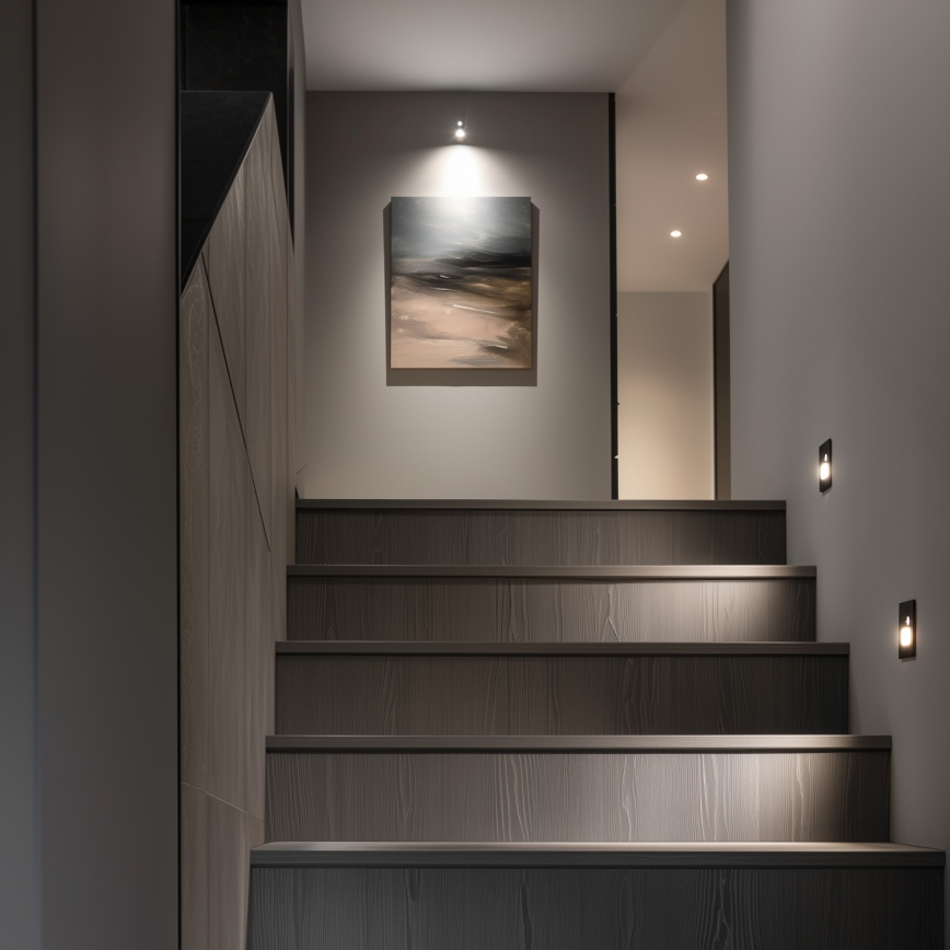 Luminaire d'escalier LED avec détecteur de mouvement et capteur crépusculaire LED/1,5W/230V 3000/4000/6500K noir