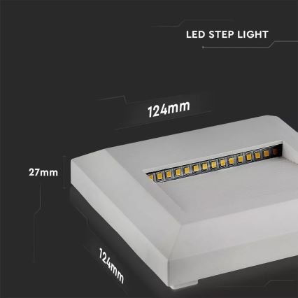Luminaire d'escalier LED LED/2W/100-240V 4000K IP65 blanc