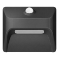 Luminaire d'escalier LED rechargeable avec détection de mouvement et capteur crépusculaire STEP LIGHT LED/0,3W/3,7V 2200 mAh IP53 noir