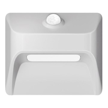 Luminaire d'escalier LED rechargeable STEP LIGHT avec détecteur de mouvement et détecteur crépusculaire LED/0,3W/3,7V 2200 mAh IP53 blanc