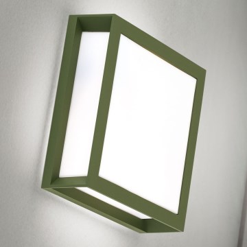 Luminaire d'extérieur HENRY 2xE27/15W/230V 26x26 cm IP44 vert