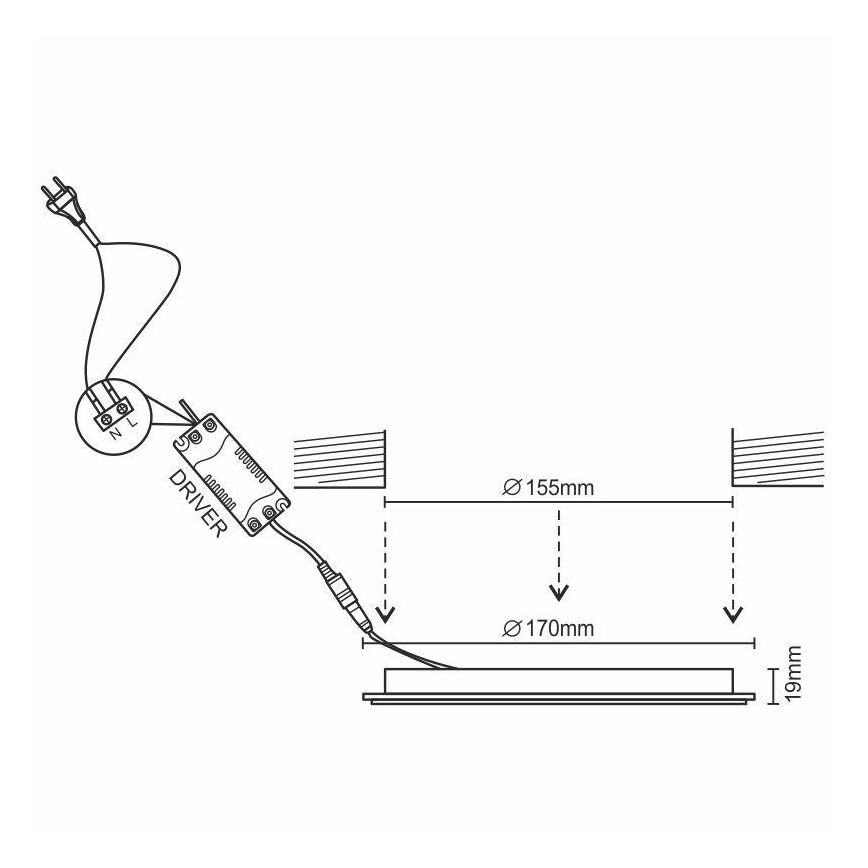 Luminaire encastrable à intensité variable LED/12W/230V 3000-6500K Wi-Fi Tuya