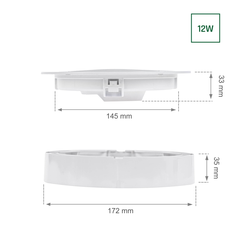 Luminaire encastrable ALGINE 2en1 LED/12W/230V 4000K