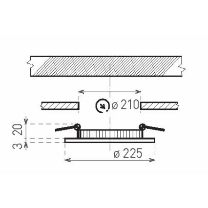 Luminaire encastrable de salle de bain LED VEGA LED/18W/230V 3800K d. 22,5 cm IP44