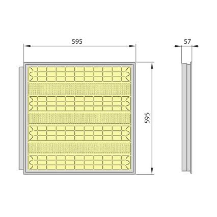 Luminaire encastrable fluorescent ORINA 414 PPE 4xT5/14W