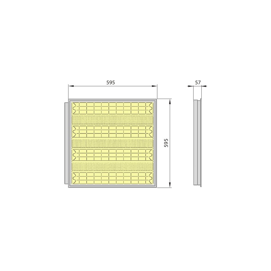 Luminaire encastrable fluorescent ORINA 414 PPE 4xT5/14W