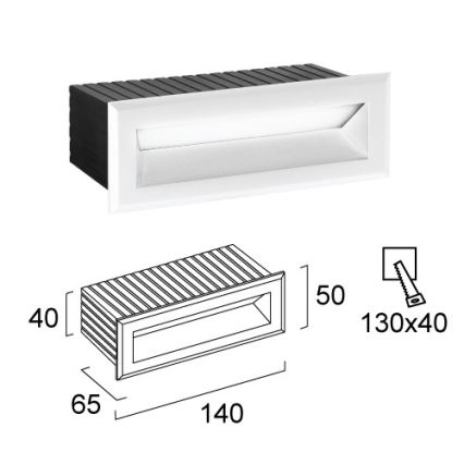 Luminaire encastré d'extérieur LED FLIK LED/3W/230V IP65 blanc