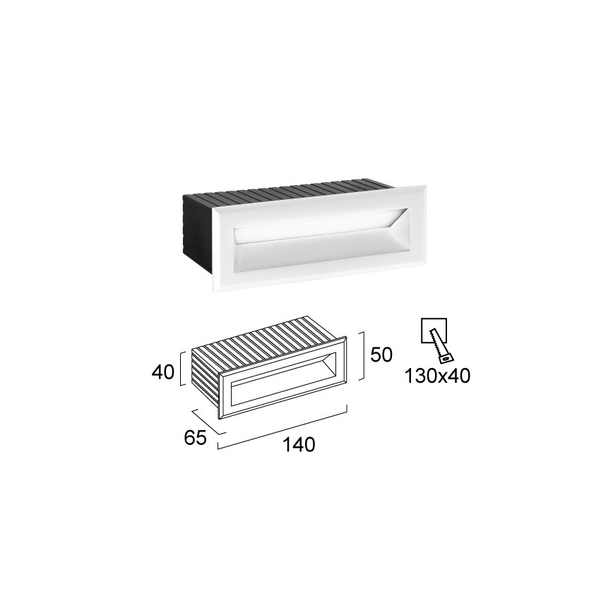 Luminaire encastré d'extérieur LED FLIK LED/3W/230V IP65 blanc