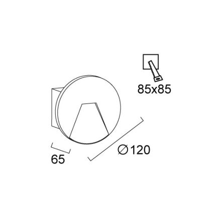 Luminaire encastré d'extérieur SPACE LED/4W/230V IP65 gris